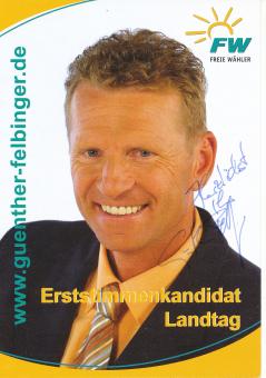 Günther Felbinger  Politik  Autogrammkarte original signiert 