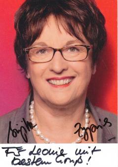 Brigitte Zypries  Politik  Autogrammkarte original signiert 