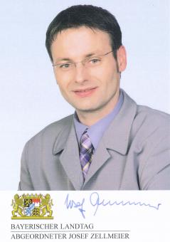 Josef Zellmeier  Politik  Autogrammkarte original signiert 