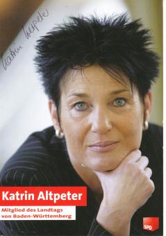 Katrin Altpeter  Politik  Autogrammkarte original signiert 