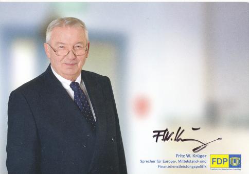 Fritz Wilhelm Krüger  Politik  Autogrammkarte original signiert 