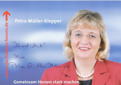 Petra Müller Klepper  Politik  Autogrammkarte original signiert 