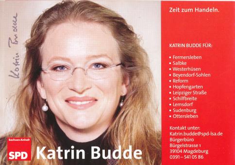 Katrin Budde  Politik  Autogrammheft original signiert 
