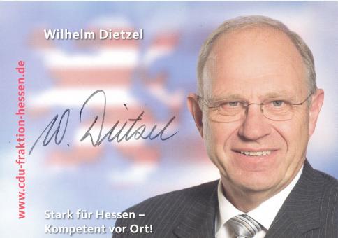 Wilhelm Dietzel  Politik  Autogrammkarte original signiert 