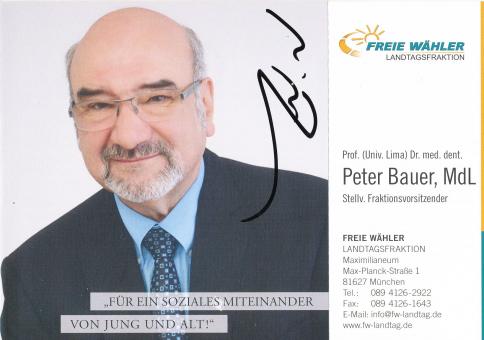 Peter Bauer  Politik  Autogrammkarte original signiert 