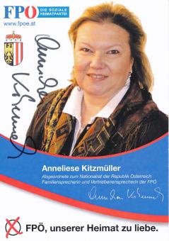 Anneliese Kitzmüller  Politik  Autogrammkarte original signiert 