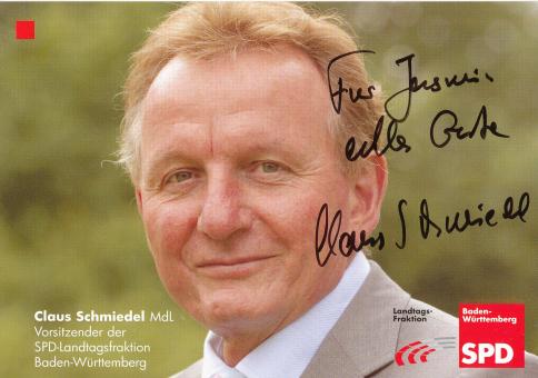 Claus Schmiedel  Politik  Autogrammkarte original signiert 