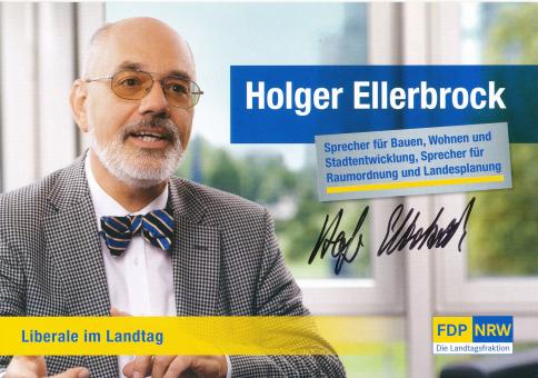 Holger Ellerbrock  Politik  Autogrammkarte original signiert 