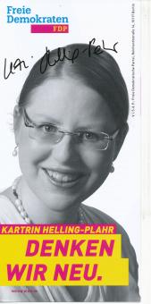 Katrin Helling Plahr  Politik  Autogrammkarten Heft  original signiert 