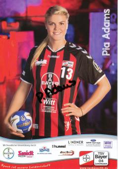 Pia Adams   2015/2016  Bayer 04 Leverkusen Frauen Handball Autogrammkarte original signiert 