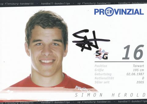 Simon Herold   SG Flensburg Handewitt Handball Autogrammkarte original signiert 