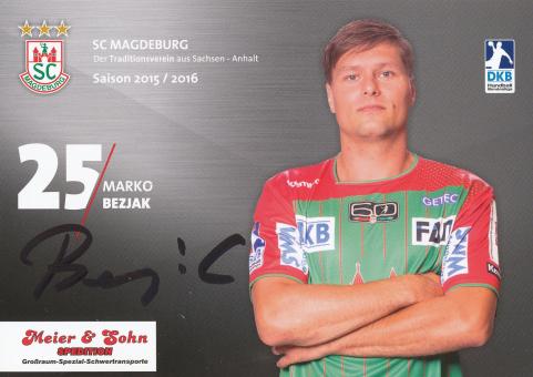 Marko Bezjak  SC Magdeburg  2015/2016  Handball Autogrammkarte original signiert 