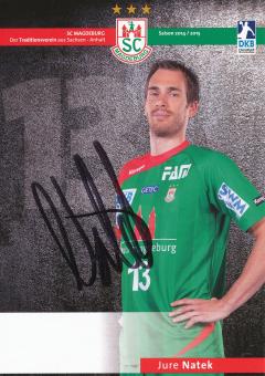 Jure Natek  2014/2015   SC Magdeburg Handball Autogrammkarte original signiert 