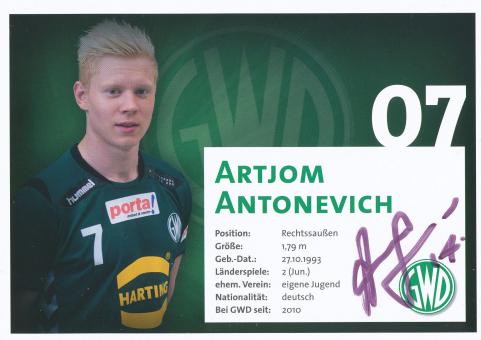 Artjom Antonevich  GWD Minden Handball Autogrammkarte original signiert 