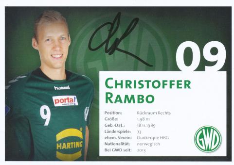 Christoffer Rambo  GWD Minden Handball Autogrammkarte original signiert 
