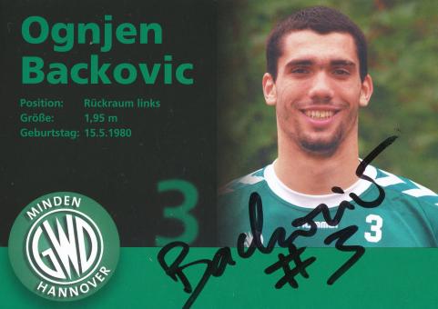 Ognjen Backovic  GWD Minden Handball Autogrammkarte original signiert 