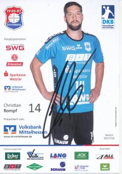 Christian Rompf  TV Hüttenberg 2017/2018 Handball Autogrammkarte original signiert 