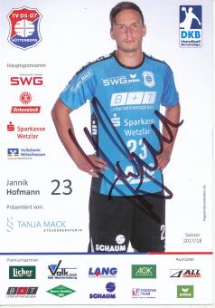Jannik Hofmann  TV Hüttenberg 2017/2018 Handball Autogrammkarte original signiert 
