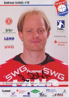 Andreas Scholz  2013/2014  TV Hüttenberg  Handball Autogrammkarte original signiert 