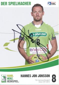 Hannes Jon Jonsson  2011/2012 TSV Hannover Burgdorf  Handball Autogrammkarte original signiert 