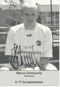 Marco Schneuwly Schweiz U 17 Europameister  Fußball Autogrammkarte original signiert 