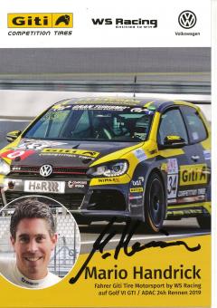 Mario Handrick  VW Auto Motorsport Autogrammkarte original signiert 