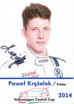 Pawel Krezelok  2014  VW Auto Motorsport Autogrammkarte original signiert 