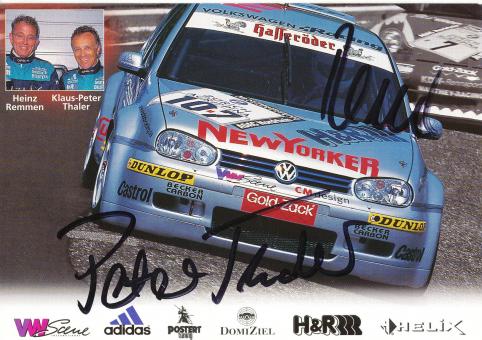 Heinz Remmen & Klaus Peter Thaler  VW Auto Motorsport Autogrammkarte original signiert 