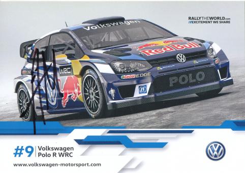 Andreas Mikkelsen  Norwegen  VW Auto Ralley Motorsport Autogrammkarte original signiert 