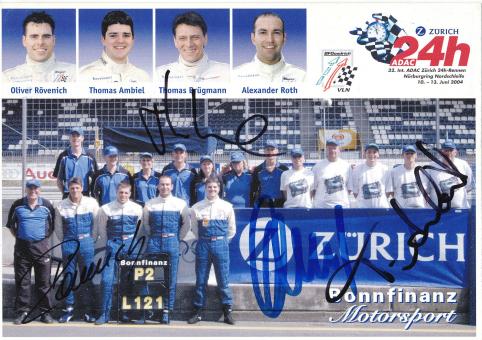 Rövenich,Ambiel,Brügmann,Roth  VW Auto Motorsport Autogrammkarte original signiert 