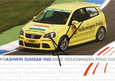 Ashwin Sundar  VW Auto Motorsport Autogrammkarte original signiert 