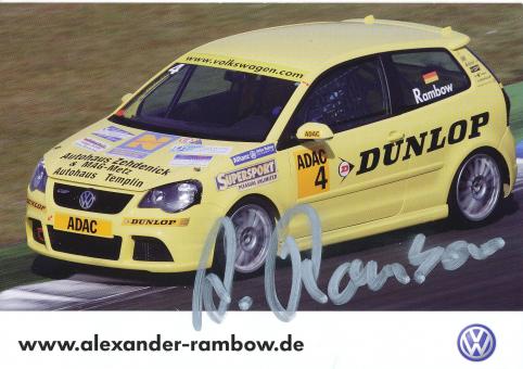 Alexander Rambow  VW Auto Motorsport Autogrammkarte original signiert 