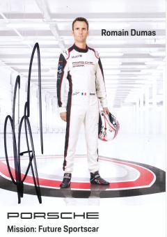 Romain Dumas  Porsche  Auto Motorsport Autogrammkarte original signiert 