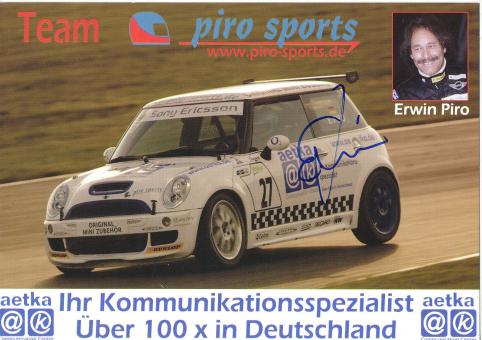Erwin Piro   Mini  Auto Motorsport Autogrammkarte original signiert 
