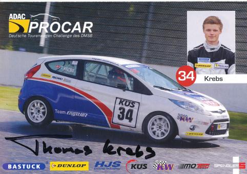 Thomas Krebs  Ford  Auto Motorsport Autogrammkarte original signiert 