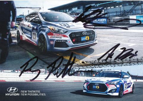 Penttinen,Köppen,Hammel  Hyundai  Auto Motorsport Autogrammkarte original signiert 