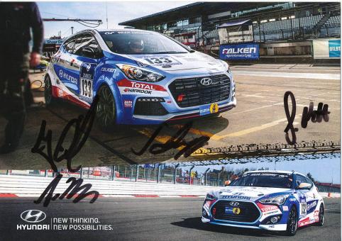 Schupp,Dett,Klesch,Köppen  Hyundai  Auto Motorsport Autogrammkarte original signiert 
