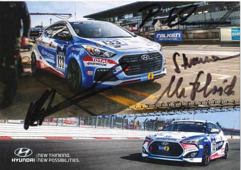 Schrick,Schumann,Hammel,Naumann  Hyundai  Auto Motorsport Autogrammkarte original signiert 