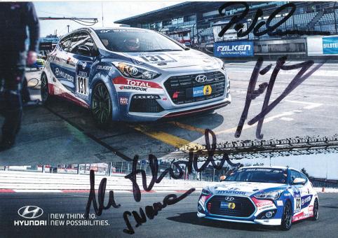 Schrick,Schumann,Bohrer,Naumann  Hyundai  Auto Motorsport Autogrammkarte original signiert 