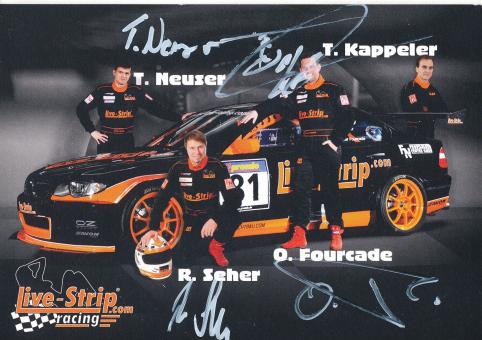 Neuser, Kappeler, Fourcade, Seher   BMW  Auto Motorsport Autogrammkarte original signiert 