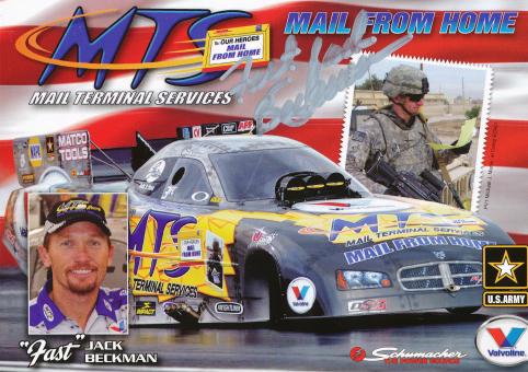 Jack Beckman  USA  Auto Motorsport Autogrammkarte 2 x original signiert 