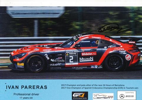 Ivan Pareras  Mercedes  Auto Motorsport Autogrammkarte original signiert 