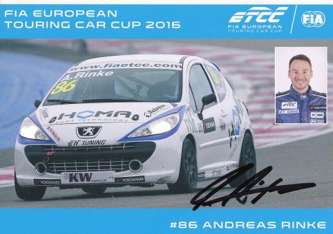 Andreas Rinke  Peugeot  Auto Motorsport Autogrammkarte original signiert 