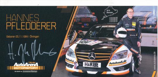 Hannes Pfledderer  Mecedes  Auto Motorsport Autogrammkarte original signiert 