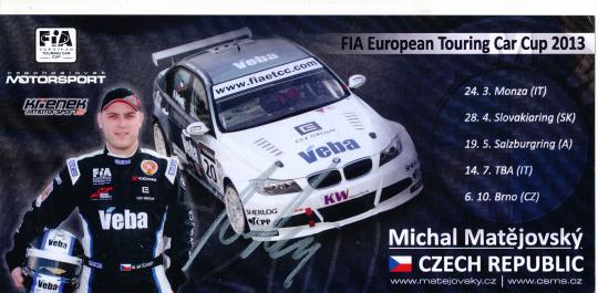 Michal Matejjovsky  BMW  Auto Motorsport Autogrammkarte original signiert 