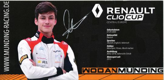 Wodan Munding  Renault  Auto Motorsport Autogrammkarte original signiert 
