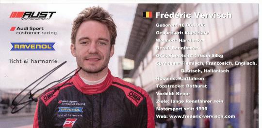 Frederic Vervisch  Audi  Auto Motorsport Autogrammkarte original signiert 