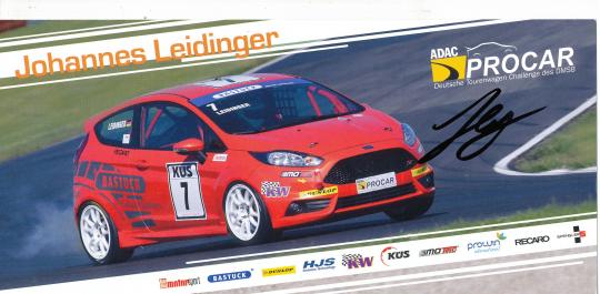 Johannes Leidinger  Ford  Auto Motorsport Autogrammkarte original signiert 