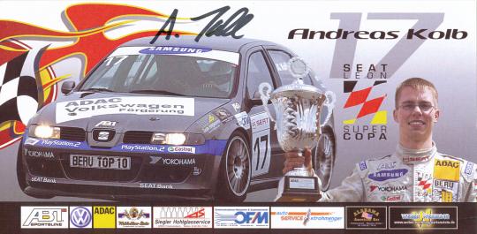 Andreas Kolb  Seat  Auto Motorsport Autogrammkarte original signiert 