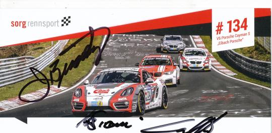 Vicenzi, Müller, Carobbio, Briody  Porsche  Auto Motorsport Autogrammkarte original signiert 
